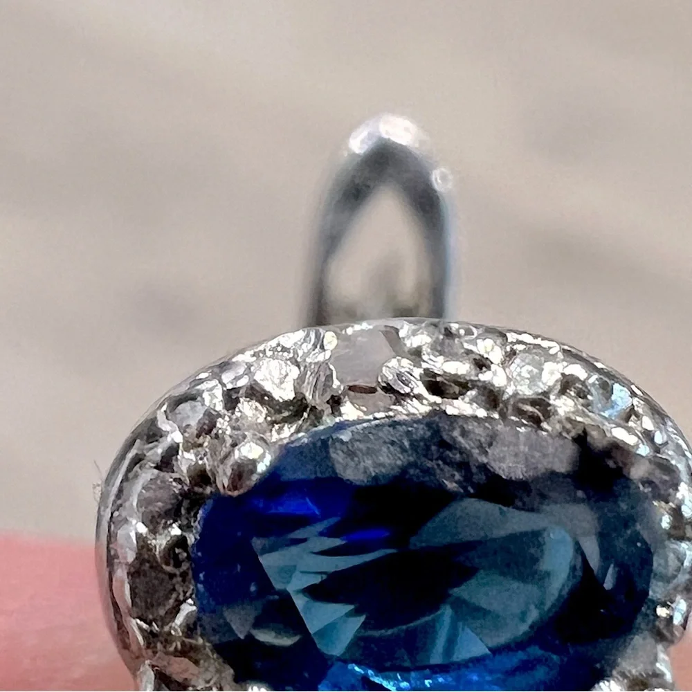 Trilogy Blue Gemstone Diamond Accent Latch Back Earrings - Picture 9 of 11